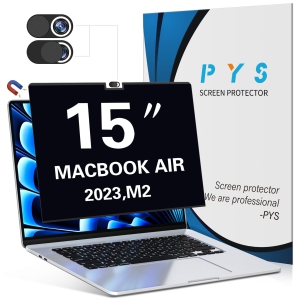 Magnetic MacBook Air 15 Inch Privacy Screen (2024/2023, M3/M2) - Laptop Privacy Filter with Camera Cover Slide and Anti-Glare Protector, Anti-Blue Light Privacy Screen Protector