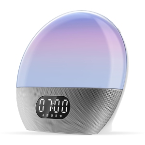WiiM Wake-up Light All-in-One Smart Speaker, Light and Alarm Clock-Your perfect bedside companion