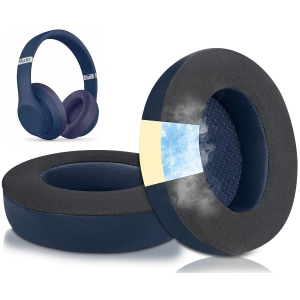 Cooling Gel Replacement Ear Pads Cushions for Beats Studio 2 & Studio 3 Wired & Wireless Headphones, Earpads with High-Density Noise Isolation Foam - Navy Blue