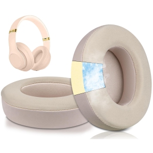 Cooling Gel Replacement Ear Pads Cushions for Beats Studio 2 & Studio 3 Wired & Wireless Headphones, Earpads with High-Density Noise Isolation Foam - Satin Gold