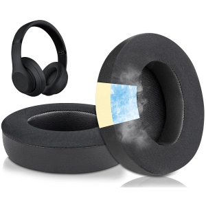 Cooling Gel Replacement Ear Pads Cushions for Beats Studio 2 & Studio 3 Wired & Wireless Headphones, Earpads with High-Density Noise Isolation Foam - Black