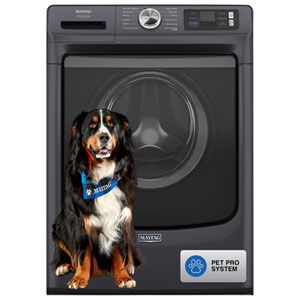 Maytag Pet Pro 5.8 Cu. Ft. (IEC) Front Load Washer with Fresh Hold, Pet Pro, Steam, Wi-Fi, 30-Minute Quick Wash, and Sanitize Cycle - Energy Star (MFW7020RF) - Midnight Steel