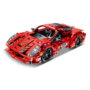 Tradeopia DIY Super Sportscar Premium Building Block Kit (437 Pieces) with Pull Back Action Feature - Educational STEM Toy for Ages 6+