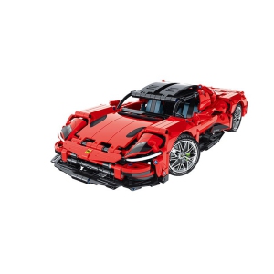 Tradeopia DIY Super Sports Car (Red) Premium Building Block Kit | 1131 Pieces | Educational STEM Toy for Ages 6+