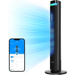 Goveelife 42'' Tower Fan for Bedroom, Smart Floor Fan with 150° Adjustable Oscillating, APP & Voice Control, 5 Modes 12 Speeds up to 26ft/s, 24H Timer, 27dB Quiet Fan for Cooling