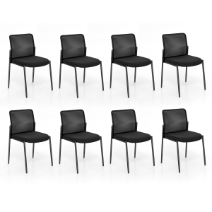 Costway Office Guest Chair Set of 8 with Breathable Mesh Back Padded Seat for Waiting Room