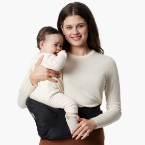 Momcozy Hip Seat Baby Carrier - Adjustable Waistband with Original 3D Belly Protector, Ergonomic Carrier with Various Pockets for Newborns & Toddlers up to 45lbs