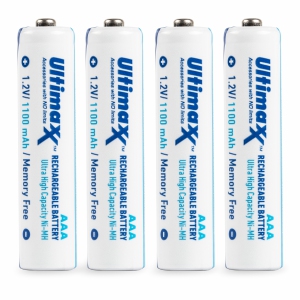 4x ULTIMAXX 1100mAh AAA NIMH Rechargeable Batteries for Flashlights MP3 RC Toys