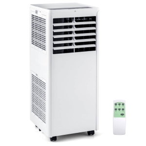 Costway 3-in-1 Portable Air Conditioner - 8000 BTU (250 sq ft Coverage) - 46dB, Heat, Window Kit, Remote - White
