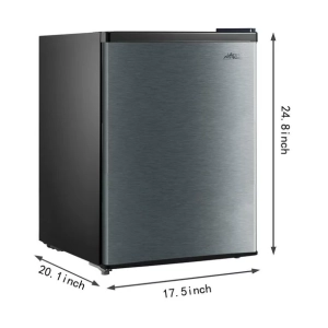 Arctic King 2.4 Cu Ft Single Door Mini Fridge, Stainless Steel Look, Compact Refrigerator