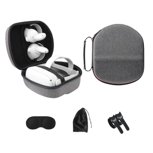 dethintonCompatible with Oculus Quest2 Case, Travel Case for Quest2 All-in-one Virtual Reality (VR) Headsets and Controllers Includes Multiple Quest2 Accessories (Gray)