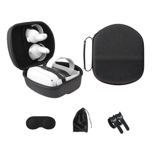 Compatible with Oculus Quest2 Case, Travel Case for Quest2 All-in-one Virtual Reality (VR) Headsets and Controllers includes Multiple Quest2 Accessories (Black)