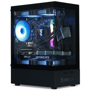 ViprTech Reaper 2.0 Liquid-Cooled PC - AMD Ryzen 7 8700F (5.0Ghz Turbo), RTX 5060 Ti 16GB, 16GB DDR5, 1TB NVMe SSD, VR-Ready, Streaming, Win 11, Gaming Computer, Onyx Black
