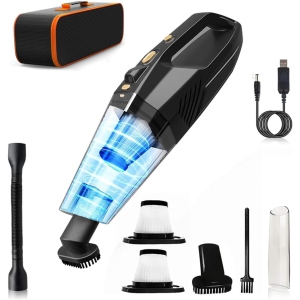 Kunova (TM) Handheld Vacuum Cleaner, 8000Pa Strong Suction Portable Hand Vacum Cordless with LED Light, 25-30Mins Long Runtime Rechargeable Battery Lightweight for Home and Car Car