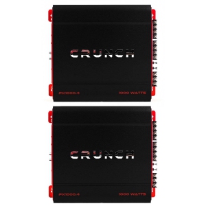Crunch 4 Channel 1000 Watt Amp A/B Class Car Stereo Amplifier (2 Pack)