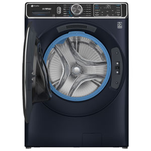 GE PROFILE Laveuse frontale de 6,1 pi³ (IEC) avec SmartDispense, UltraFresh Vent, vapeur, Microban et Wi-Fi - Énergie étoile (PFW870SPVRS) - Bleu saphir