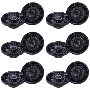 Crunch CS-653 300 Watts 6.5-Inch 3-Way 4 Ohms Steel Basket CS Speakers (12 Pack)