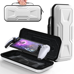 Carrying Case for PlayStation Portal, Hard Shell Portable Travel Storage Handbag for PS5 Portal, Full Protection Handheld Case Accessories for PSP Remote Player-White (Only Case)