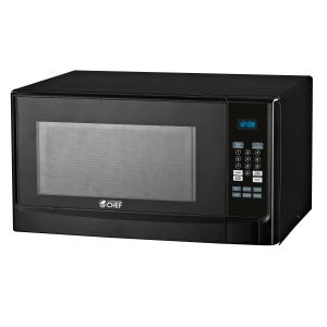 Commercial Chef CHM14110B6C Countertop Microwave Oven, 1100 Watts, Small Compact Size, 10 Power Levels, Black