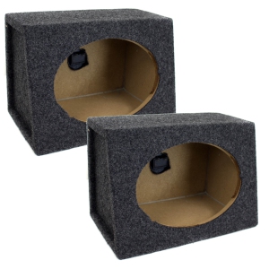 Q Power Angled Style 6 x 9 Inch Car Audio Speaker Box Enclosures, 4 Speakers