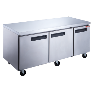 NEW AIR RÉFRIGÉRATION NUR-072-SS Commercial 72″ Stainless Steel 19 cu ft Triple Door Undercounter REFRIGERATOR - Ideal For Commercial Kitchens, Restaurants and Cafeterias