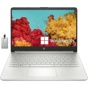 HP Stream 14" HD BrightView Laptop - Intel Celeron N4120 - 8GB DDR4 - 64GB eMMC - Intel UHD Graphics - Windows 11 S - Silver - 1 Year Office 365 - 32GB USB Card