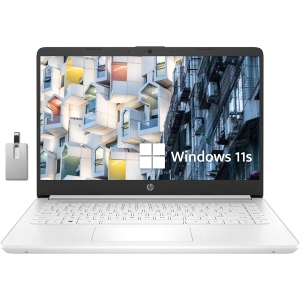 HP Stream 14" HD Laptop - Intel Celeron N4120 - 16GB DDR4 - 64GB eMMC - Windows 11 S - White - 1 Year Office 365 - 32GB USB Card