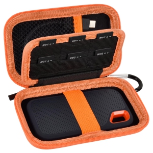 Case Compatible with SanDisk 1TB 2TB 500GB Extreme Portable SSD, for SanDisk PRO External Solid State Drive, Memory Card SD SDXC SDHC Card Storage Holder Organizer (Box Only)