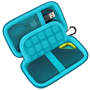 Hard Carrying Case for SanDisk Extreme Pro/SanDisk Extreme Portable External SSD 500GB 1TB 2TB 4TB USB-C Solid State Drive EVA Shockproof Protective Storage Travel Bag, Monterey