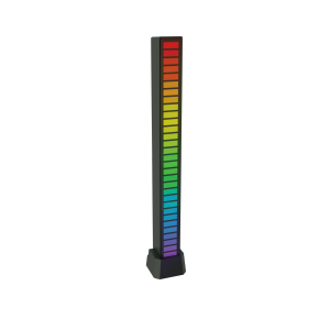 ROX Reflection Sound Activated LED Bar for Cars – 32 WS2812 Lights, 4 Brightness Levels, 5 Sensitivity Settings, Includes Stand & Type C Cable