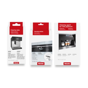 Miele Coffee Machine & Oven Cleaning Bundle: Descaling Tablets (6) PLUS Cleaning Tablets (10) PLUS Cleaning Agent for Milk Pipework (100)