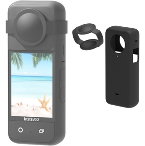 Silicone Case Cover/Lens Cover for Insta360 X3 Panoramic Action Camera Body Protective Cover, X3 Protective Case