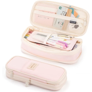 Pencil Case Organizer for Kids and Adults, Large Capacity Pencil Cases Box Aesthetic Cute Canvas Pen Pouch Bag