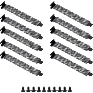 Black Desktop Computer PCI Slot Filter Bracket Blanking Case Pack of 10