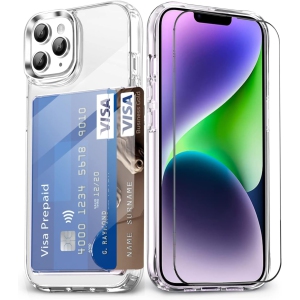 Wallet Case for iPhone 11 Pro 5.8 inch with Card Holder Slot Shockproof Protective Soft TPU+Hard PC Slim Clear Cover