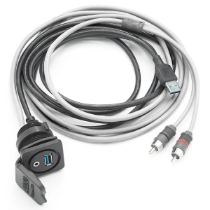Clarion CMC-USB/3.5MM-PNL Combo 3.5 mm Audio Jack and 9 Wire USB Port for Panel-Mounting