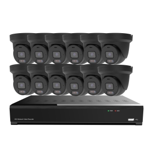 CTVISION Color Night Vision 8MP Wired Audio Security Camera System, 4 Camera Surveillance Outdoor 1TB HDD, Red & Blue Deterrence Siren for home business