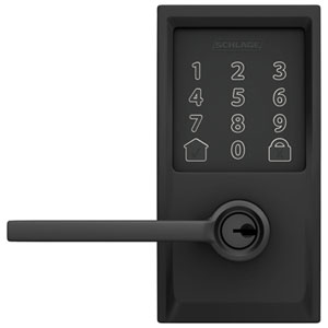 Schlage Encode Latitude Wi-Fi Smart Lock with Lever Door Handle - Matte Black