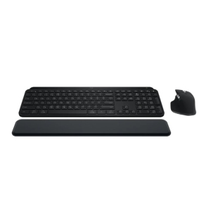 Logitech MX Keys S Combo - Performance Wireless Keyboard and Mouse with Palm Rest- Black