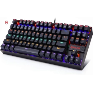 Redragon K552 -KR Mechanical Gaming Keyboard - 87-Key LED Backlit Wired | Anti-Dust Red Switches for Windows PC (Black)