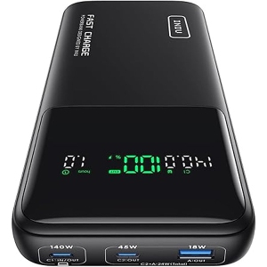 INIU ‎19.74 x 10.21 x 3.1 cm 140W Power Bank 27000mAh High Capacity Laptop Portable Charger Black