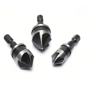 3pcs/Chamfering Tool Carbon Steel 90 Degree Hexagonal Shank Three-pcs Set 12-19mm Woodworking Hole Opener Black Cobalt Drill