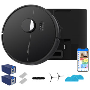 bObsweep Dustin Robot Vacuum & Mop for Pet Hair with Self-Emptying Dock, LiDAR, Wi-Fi - Night Black