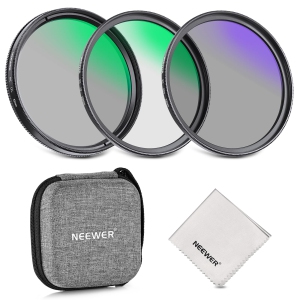 52mm Lens Filter Kit with Hard Shell Bag, Optical Glass & Aluminum Alloy Frame, UV + Circular Polarizer(CPL) + Neutral Density Filters Set with Storage Case for 52mm Camera Lens