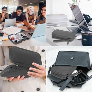 Organiseur électronique,Sac De Voyage Pour Accessoires électroniques,étui De Transport Portable,étanche,Double Couche,Sac De Rangement Tout-en-Un Pour Câble,Cordon,Chargeur,téléphone,écouteurs