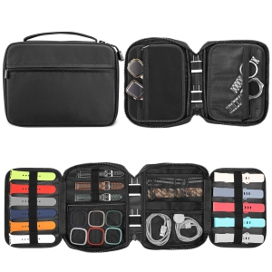 Watch Bands Storage Bag, Watch Band Organizer Travel Watch Straps Carrying Case Pouch for Watch Bands, Watch Band Pin, Cable, Watch Cases