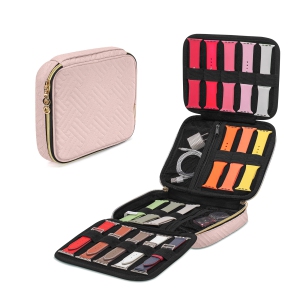 Watch Band Storage Case Holds 26 Watch Straps, Travel Organizer Bag Compatible for All Series of Apple Watch Bands and Accessories, Misty Rose