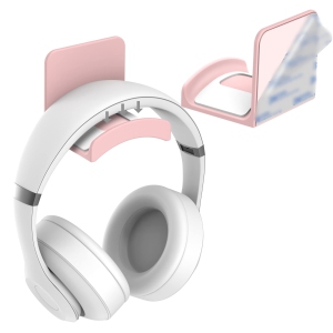 Headphone Stand Headset Holder - Adhesive Gaming Headphone Hanger Hook Desk Mount for Most Headphone & Controller (Pink)