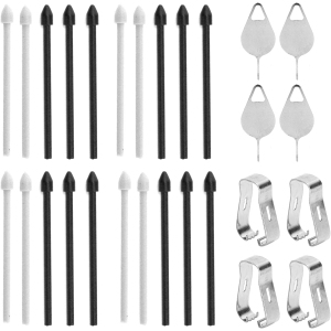 4 Pack Stylus Pen Nibs Replacement Tips Kit Compatible with Samsung Note 10/Note 10 Plus/Note10 5G/Note10+ 5G/Tab S6 T860 T865 – 20 Tips + 4 Removal Needles + 4 Tweezers (Black)
