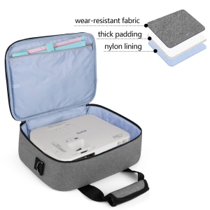 Sac De Transport Pour Vidéoprojecteur - Étui Souple Avec Bandoulière, Poches Multiples, Compatible Plupart Des Projecteurs Portables - 5